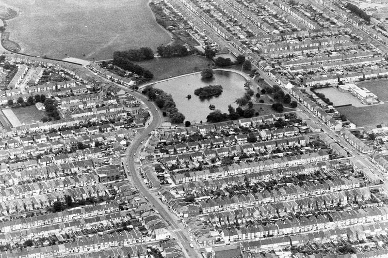 An aerial view on Baffins Pond in August 1988. The News PP4475