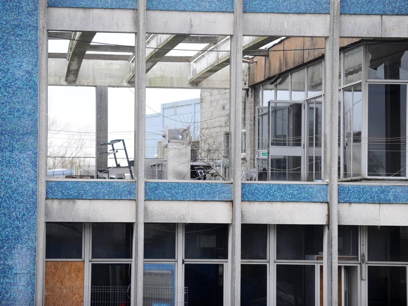 The balcony area leading out from the old staff canteen
Picture: Sarah Standing (300124-4903)