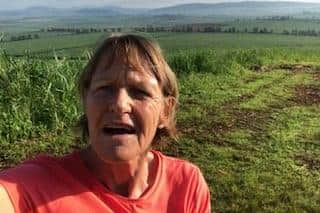 Jenny Strathern, 65, who did a seven mile walk in Uganda, where she currently lives, in memory of her sister Susan Laurie from Portchester, who had terminal cancer, and was cared for at Rowans back in July.