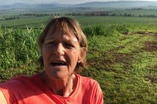 Jenny Strathern, 65, who did a seven mile walk in Uganda, where she currently lives, in memory of her sister Susan Laurie from Portchester, who had terminal cancer, and was cared for at Rowans back in July.