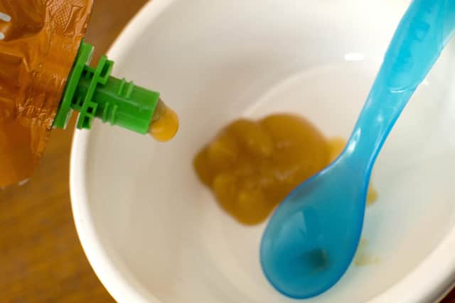 Many popular baby food pouches are more sugary than Coca-Cola, dentists have warned, amid an 'epidemic' of tooth decay among young children. Picture: Anthony Devlin/PA Wire.