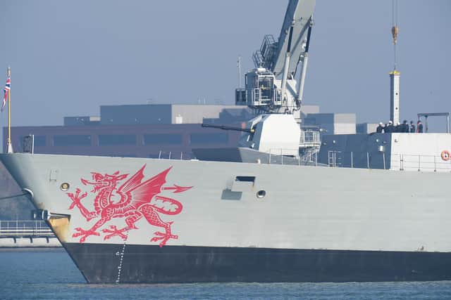 The Royal Navy Type 45 destroyer HMS Dragon ahead of being deployed to protect British military personnel in Cyprus. PIC: Andrew Matthews/PA Wire