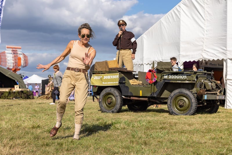 Dany Vimard visiting the show from Bournemouth enjoying the wartime classics performed by 'Jeep' Johnson.