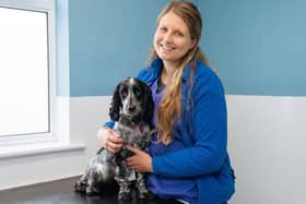 Zoey Lee with Dot the spaniel