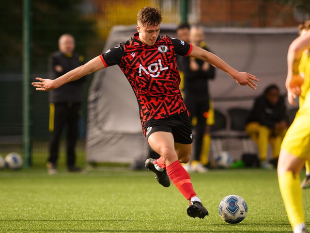 Action from Harvest's 4-1 win at home to Locks Heath (red and black kit) in the Hampshire Premier League. Picture: Keith Woodland (180321-503)