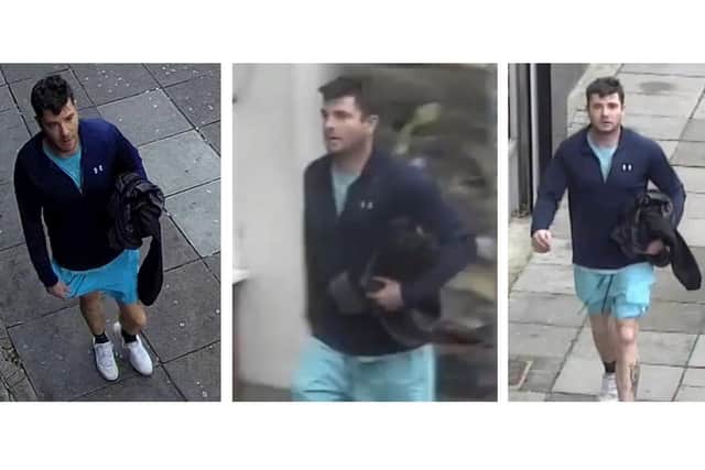 Police want to speak to this man after a violent robbery at The Clock Shop in Southsea