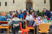 The jubilee street party at Portsmouth Cathedral. Picture: Mike Cooter (050622)