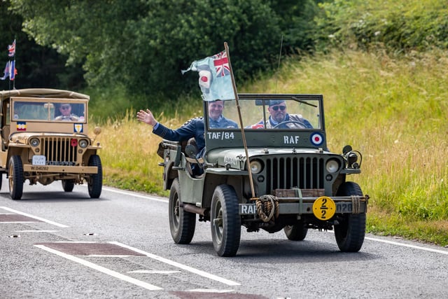 The convoy of military vehicles heading towards Wickham. Picture: Mike Cooter (240623)