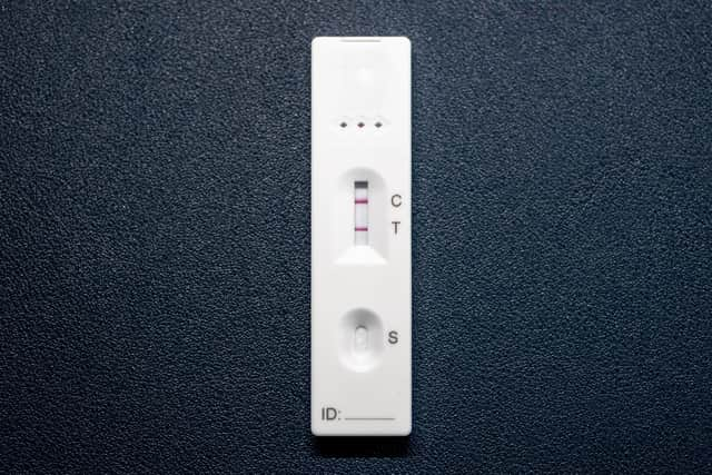 Positive COVID 19 Lateral Flow Test 
Picture: Bernard Ward/AdobeStock