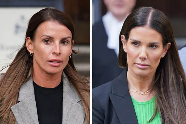 Coleen Rooney (left) and Rebekah Vardy (right) during their High Court libel battle. Rebekah Vardy will have to pay about £1.5 million towards Coleen Rooney's legal costs after losing the 'Wagatha Christie' High Court case she brought against her fellow footballer's wife. Picture: Yui Mok/PA Wire.