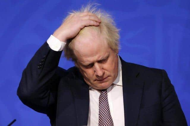 . Prime Minister Boris Johnson during a media briefing in Downing Street, London, on coronavirus (Covid-19). Picture date: Saturday November 27, 2021. Picture: Hollie Adams/PA