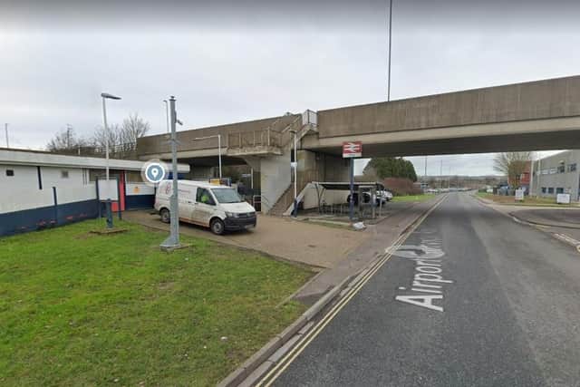 Hilsea railway station, where a train with disruptive passengers is causing chaos on rail lines across the area. Photo: Google.