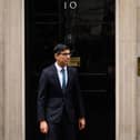 Rishi Sunak waiting to greet Poland's President Andrzej Duda as he arrives at Downing Street in February. Picture: Leon Neal/Getty Images.