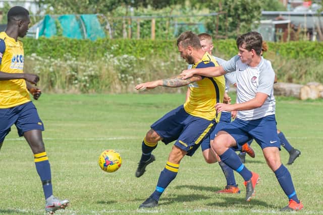Steve Hutchings struck Moneyfields' early opener. Picture: Habibur Rahman