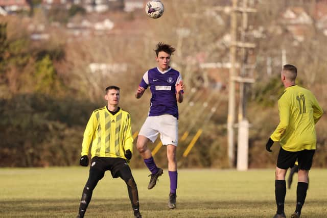 Fort Cumberland (purple/white) v Freehouse B. Picture by Kevin Shipp