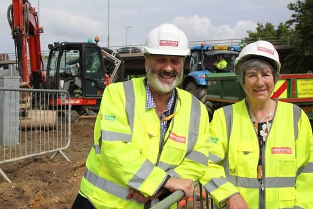 Cllr Lynne Stagg, cabinet member for traffic and transportation at Portsmouth City Council (right), and Cllr Lee Hunt, ward councillor for Nelson, at the Rudmore Roundabout. Picture: Portsmouth City Council