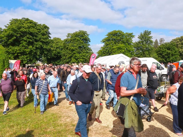 Visitors arriving at the Spring Autojumble