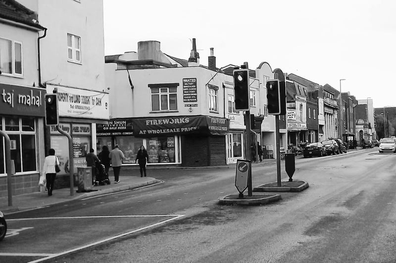 New road junction 2016. The overhead wires disappeared in 1963 but St Marys Church still overlooked the scene.