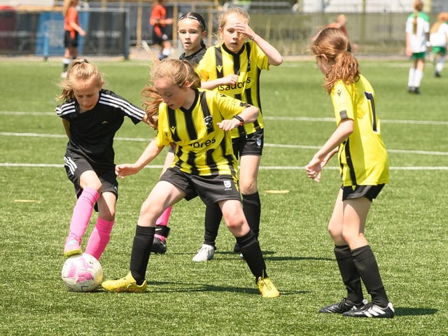 Girls' football action from the Havant & Waterlooville Summer Tournament. Picture: Keith Woodland (030621-56)