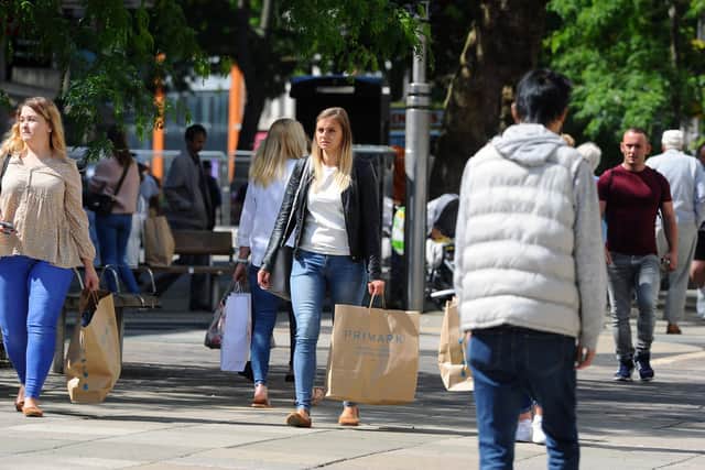 Shoppers in Commercial Road, Portsmouth. Picture: Sarah Standing (150620-4168)