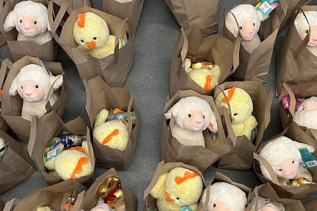 Easter toys donated to The Lady Hamilton pub in Portsmouth. 