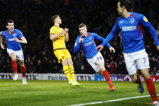 Andy Cannon celebrates his goal. Picture: Joe Pepler