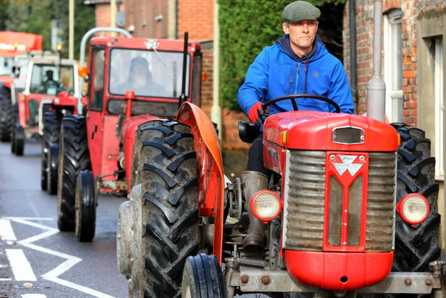 South East Hampshire Young Farmers raising money for the RNLI on their tractor run, in Wickham Square
Picture: Chris Moorhouse (jpns 211023-22)