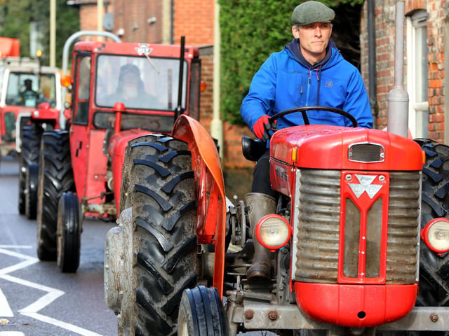 South East Hampshire Young Farmers raising money for the RNLI on their tractor run, in Wickham SquarePicture: Chris Moorhouse (jpns 211023-22)