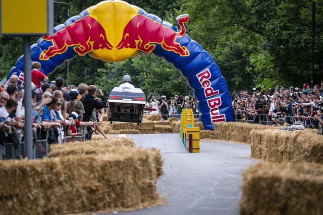 Team Go Go Gadget Soapbox competing at the Red Bull Soapbox Race in London. Picture: Mark Roe / Red Bull Content Pool.