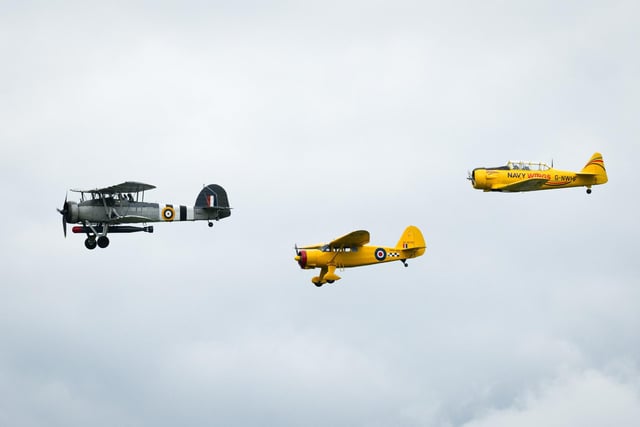 Pictured is: Three aircraft including a Swordfish

Picture: Keith Woodland (080621-95)