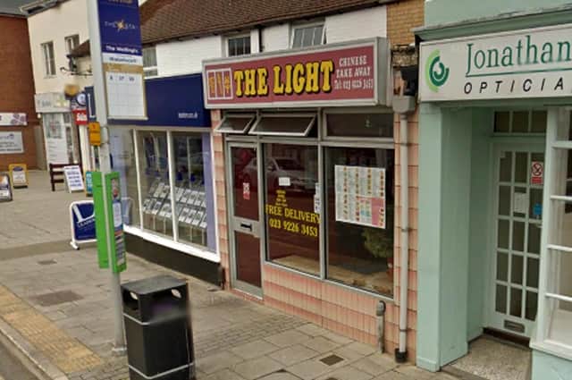 The Light - a Chinese takeaway - in London Road in Waterlooville. Picture: Google