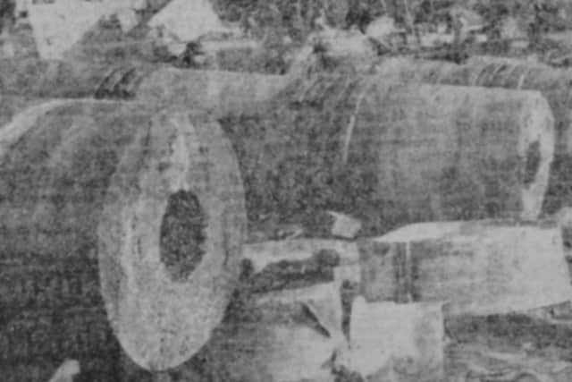 A sight to break the hearts of any battleship men. The 16-inch guns of HMS Vanguard. Picture: The News archive