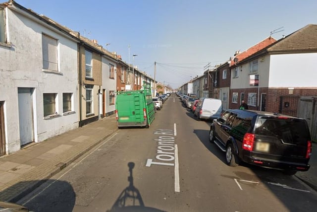 In Fratton West and Portsea the average house price was £195,000. Pic: Toronto Road, Fratton. Google