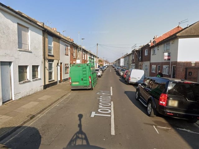 In Fratton West and Portsea the average house price was £195,000. Pic: Toronto Road, Fratton. Google