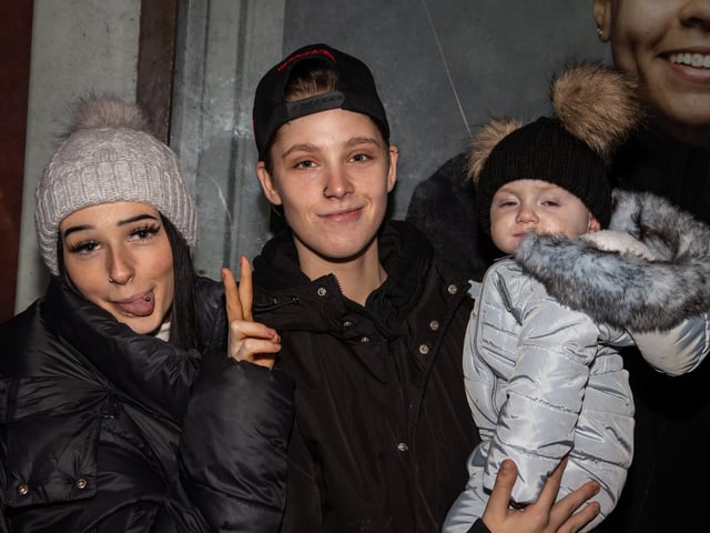 Hundreds of residents descended on Commercial Road to watch local dance troops and celebrities come together to turn on the Christmas lights.Pictured - Keates Family, with Jasper, 11 MonthsPhotos by Alex Shute