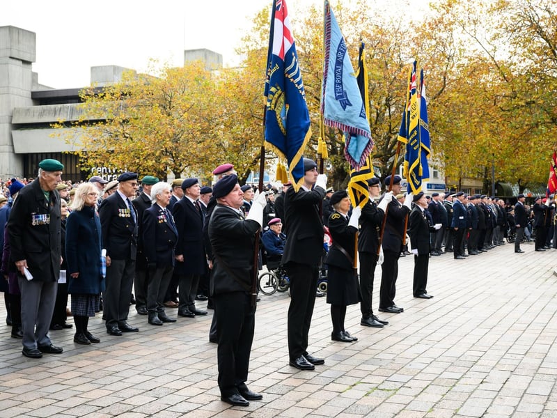 Pictured is: Standard Bearers and Veterans
Picture: Keith Woodland (121121-130)