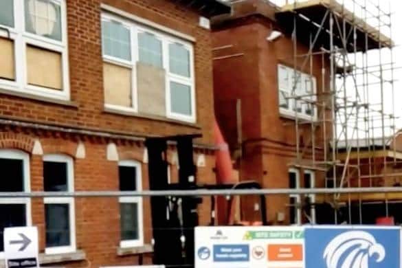 Work is well under way to relocate Emsworth Surgery to a new home in the town centre. Screen capture of work from NHS West Hampshire CCG video.