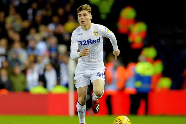 Pompey are said to be keen on Leeds left-back Leif Davis. Picture Bruce Rollinson