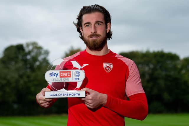 Cole Stockton of Morecambe has been named the winner of Sky Bet League One Goal of the Month for September  Picture: Robbie Stephenson/JMP