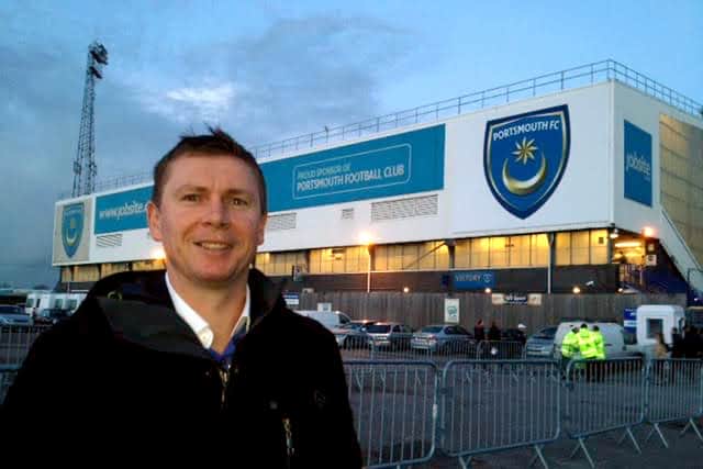 Jostein Grindhaug made his first visit to Fratton Park in December 2013 against Accrington