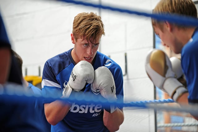 Adam Webster shows his talented in the ring as Pompey are put through their paces at Ballys Boxing Gym in Fratton. Picture: Ian Hargreaves