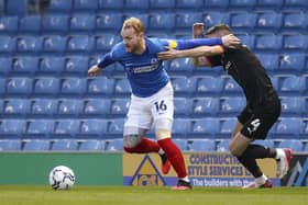 Connor Ogilvie has started Pompey's last six matches at left-back, reflecting a position on the pitch Danny Cowley doesn't believe requires strengthening. Picture: Robin Jones - Digital South