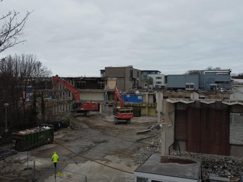 The area where the former reception once stood is also disappearing