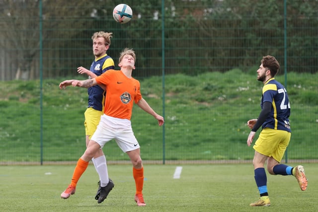 Pelham Arms (blue/yellow) v Fort Cumberland. Picture by Kevin Shipp
