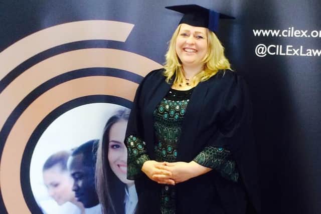 Sandy O'Neill chief executive officer of Citizens Advice Portsmouth at her graduation.