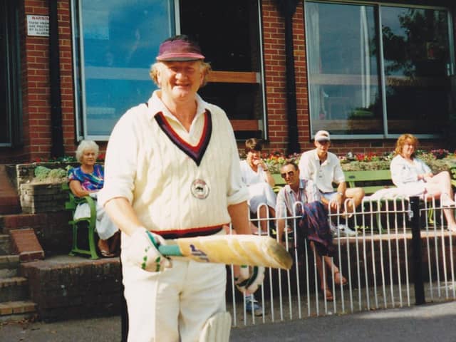 Christopher Bazalgette about to bat against Havant in 1995