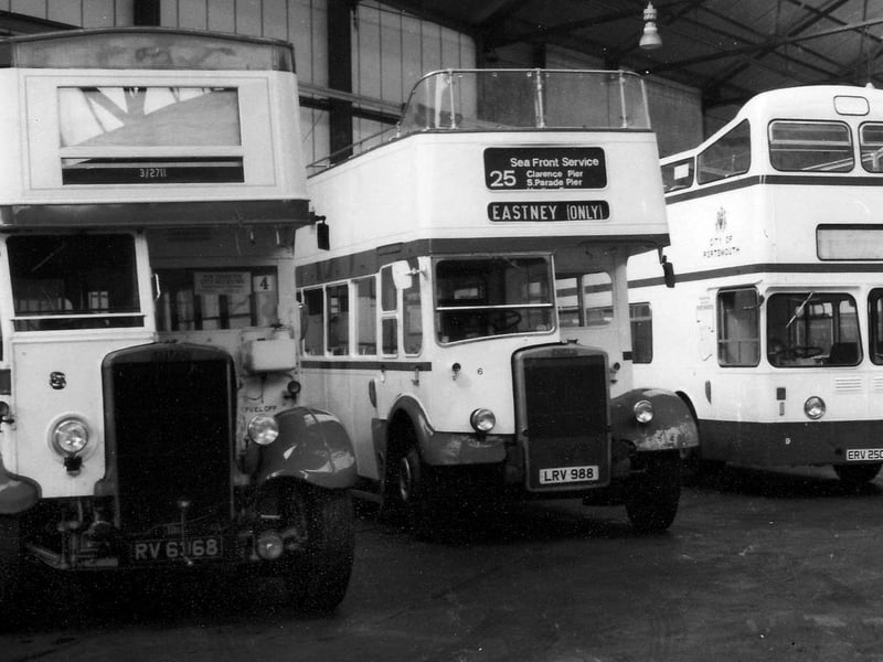 A line-up of open-toppers through the ages was presented at an Eastney depot open day in 1980