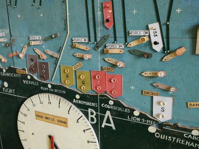 A detail view of part the original planning map in the Map Room of Southwick House which was connected to Fort Southwick  (Photo by Leon Neal/Getty Images)