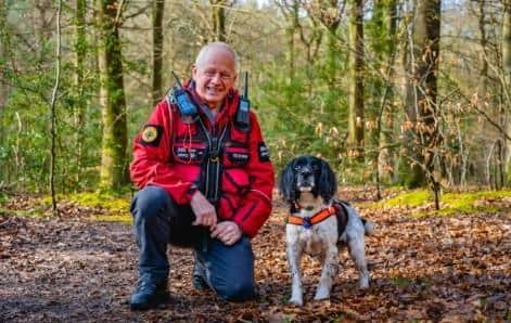 Search dog Oppo and handler Bug Wrightson pictured here marking eight years of incredible service to the community.