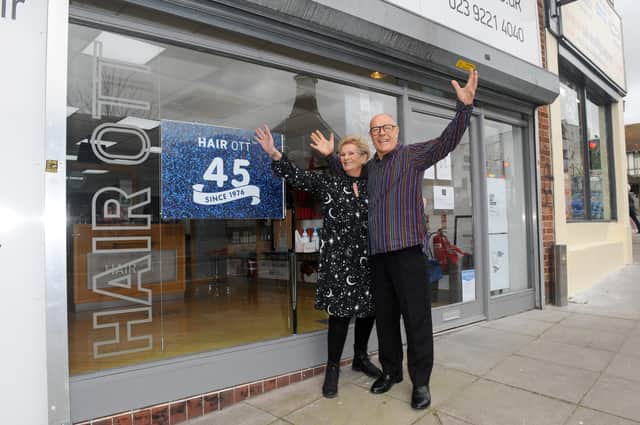 Barbara Ott and her husband Otto are celebrating 45 years since their business Hair Ott was established and they recently celebrated their Golden Wedding Anniversary.Picture: Sarah Standing (250321-5415)  